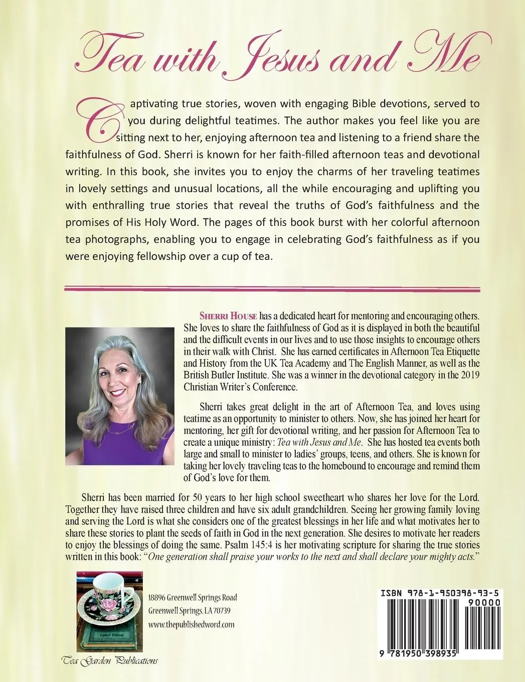 Rückseite: 9781950398935 | Tea with Jesus and Me | STORIES OF GOD'S FAITHFULNESS | Sherri House