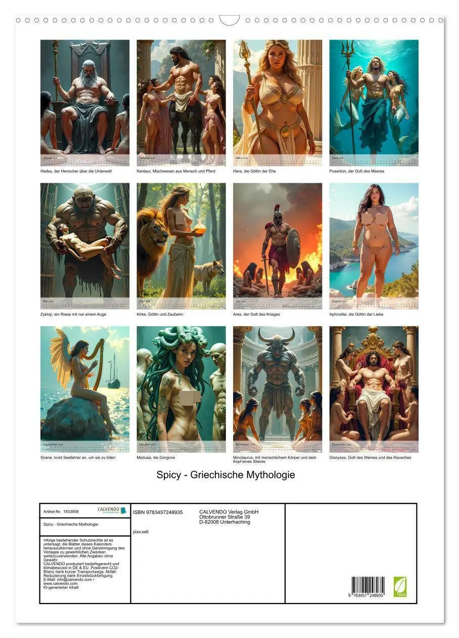 Bild: 9783457248935 | Spicy - Griechische Mythologie (Wandkalender 2026 DIN A2 hoch),...