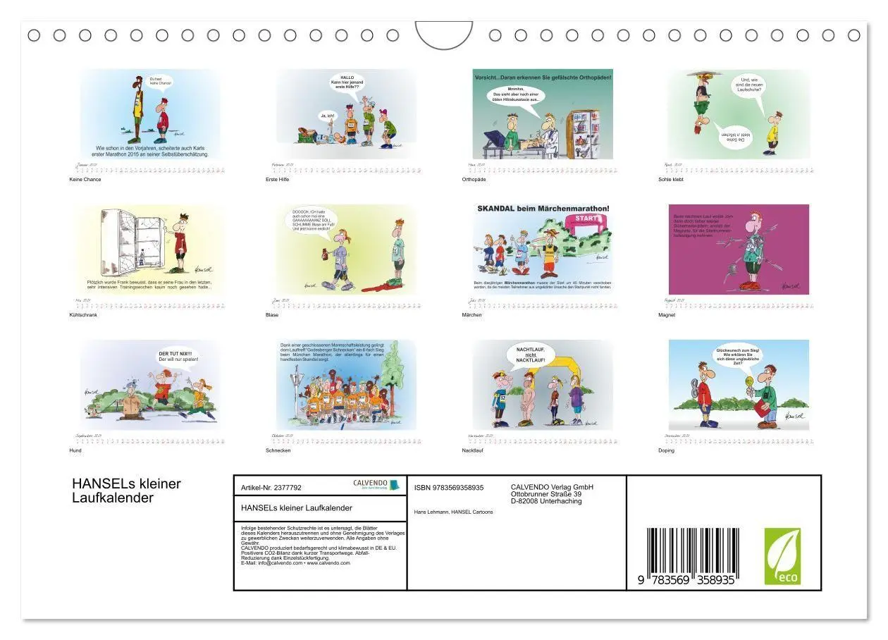 Bild: 9783569358935 | HANSELs kleiner Laufkalender (Wandkalender 2027 DIN A4 quer),...
