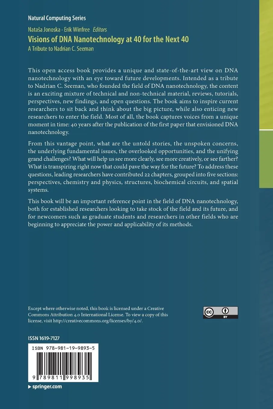 Rückseite: 9789811998935 | Visions of DNA Nanotechnology at 40 for the Next 40 | Winfree (u. a.)