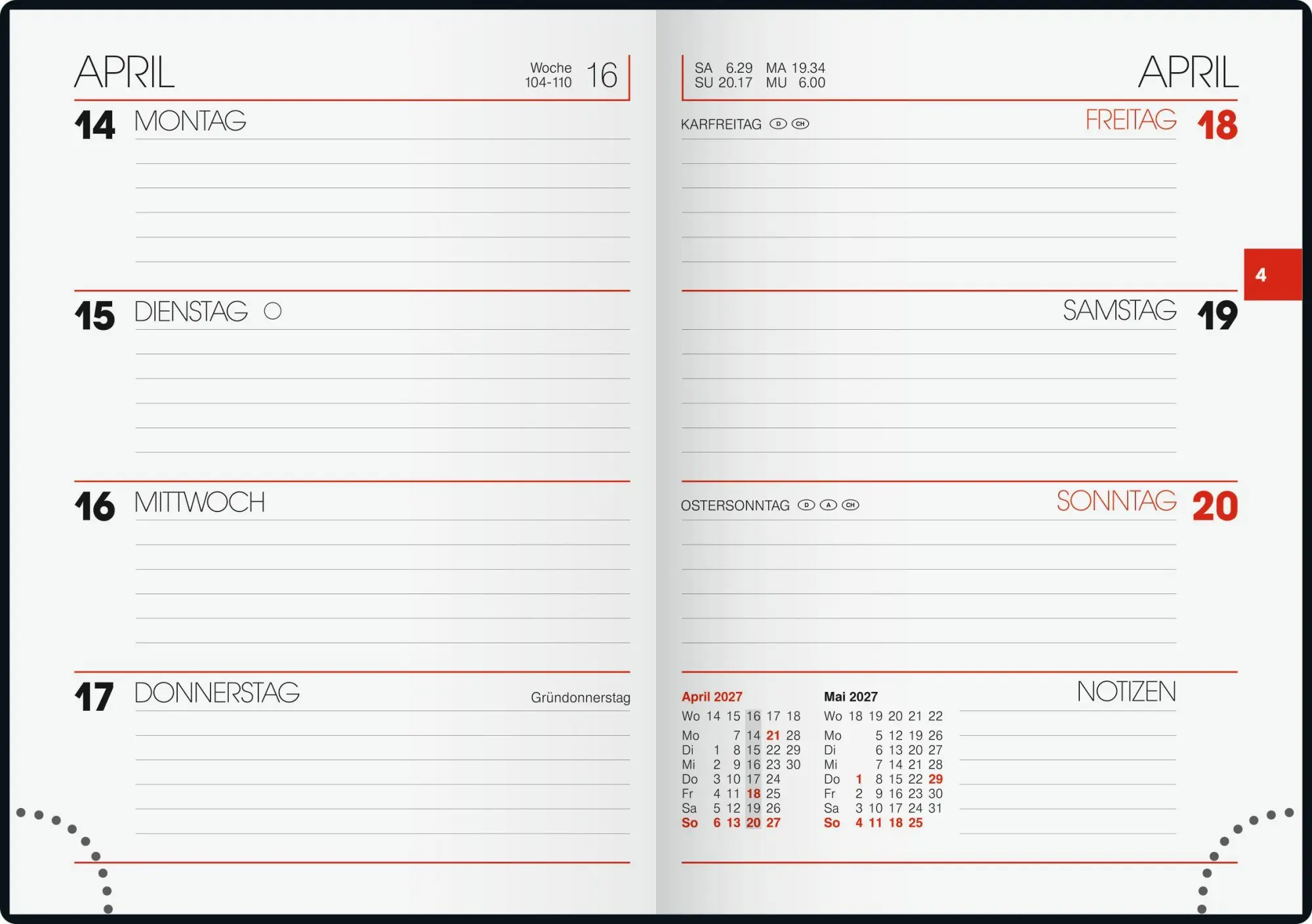 Bild: 4061947159035 | BRUNNEN 1073115037 Taschenkalender Mod. 731 2027 "Bloom" A6, Papier
