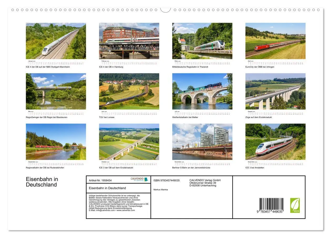 Bild: 9783457449035 | Eisenbahn in Deutschland (hochwertiger Premium Wandkalender 2026...