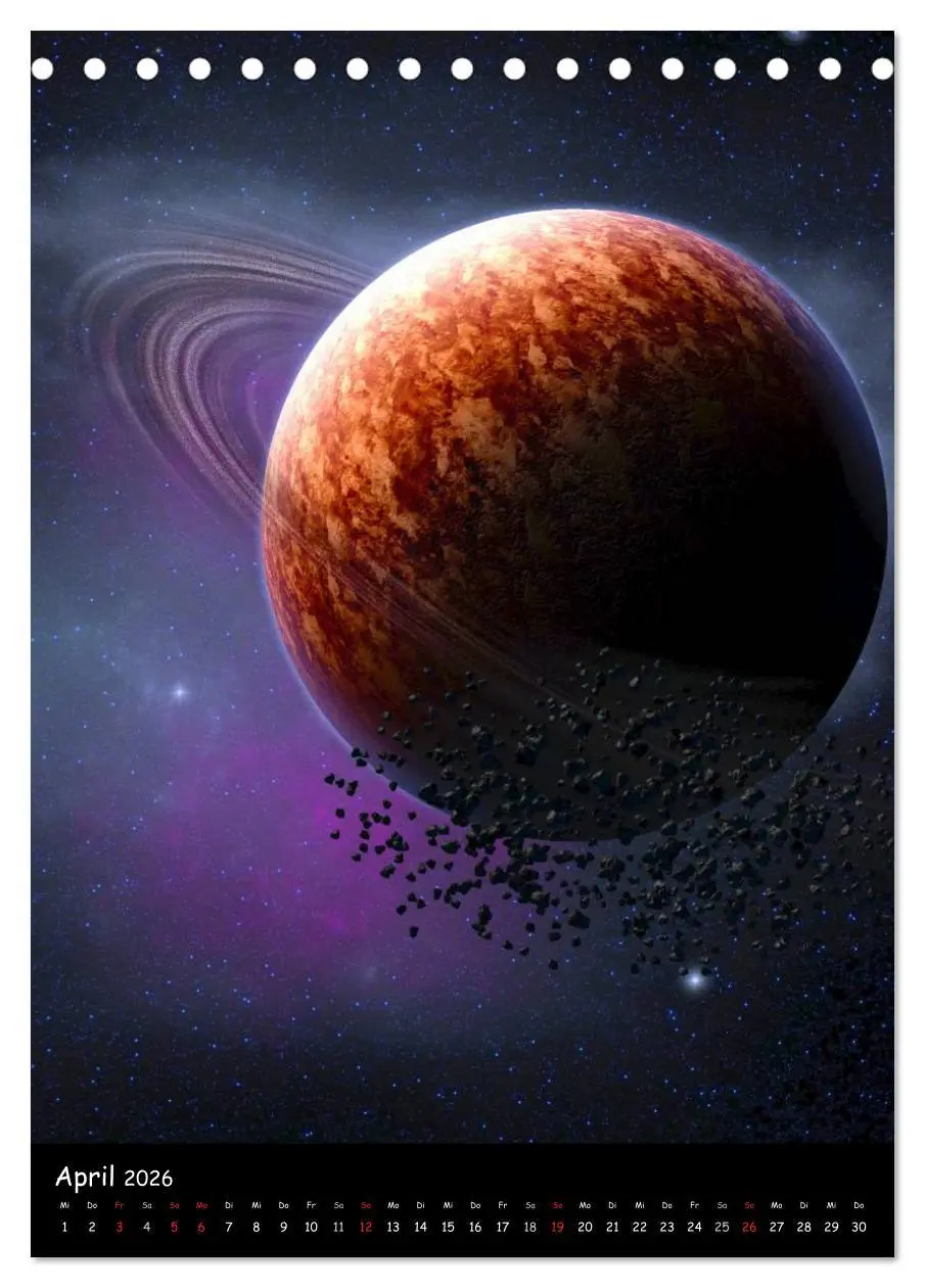 Bild: 9783516469035 | Die Welt der Planeten (Tischkalender 2026 DIN A5 hoch), CALVENDO...