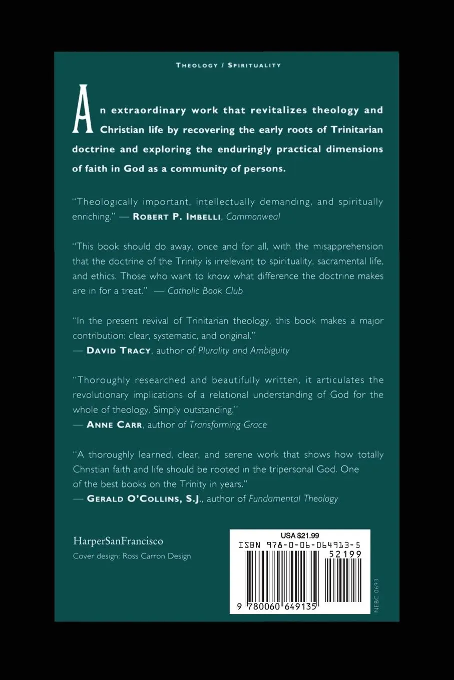 Rückseite: 9780060649135 | God for Us | The Trinity and Christian Life (Revised) | Lacugna | Buch