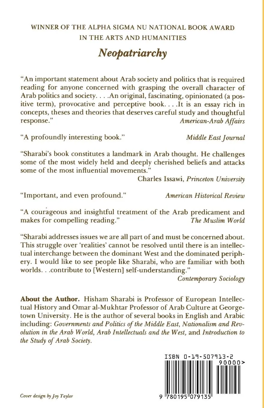 Rückseite: 9780195079135 | Neopatriarchy | A Theory of Distorted Change in Arab Society | Sharabi