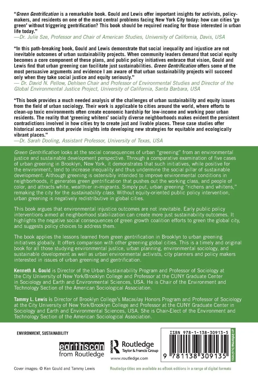 Rückseite: 9781138309135 | Green Gentrification | Kenneth A. Gould (u. a.) | Taschenbuch | 2017