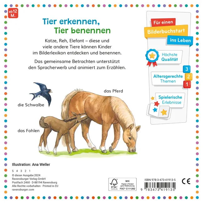 Rückseite: 9783473419135 | Mein allererstes Tierlexikon | Ana Weller | Buch | 24 S. | Deutsch
