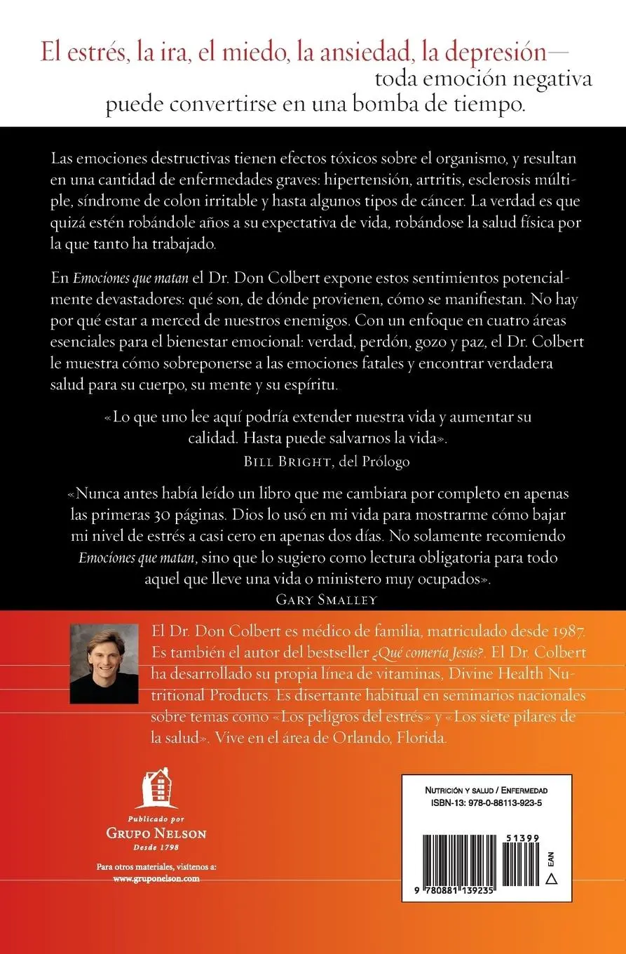 Rückseite: 9780881139235 | Emociones Que Matan | Don Colbert | Taschenbuch | Spanisch | 2006