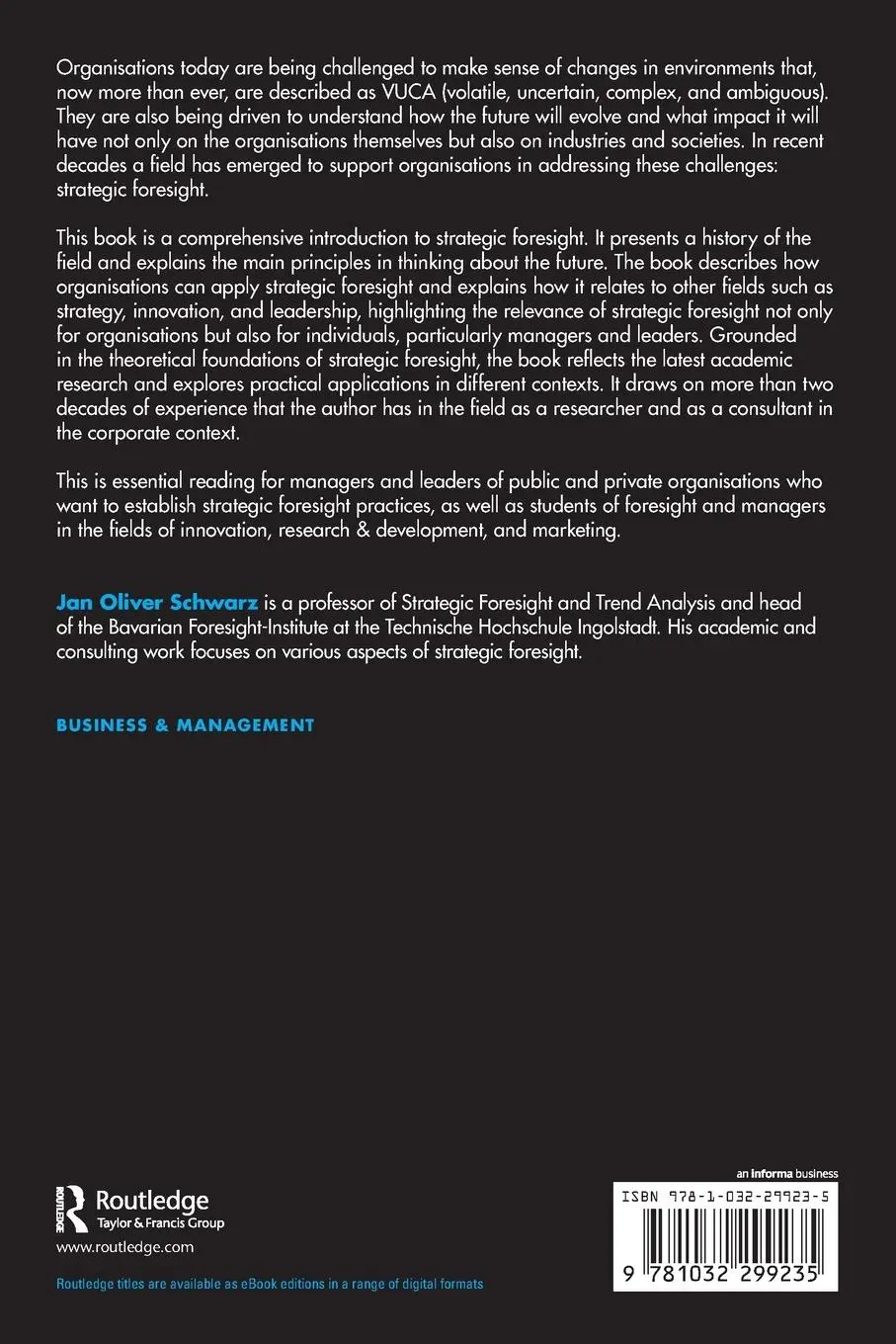 Rückseite: 9781032299235 | Strategic Foresight | An Introductory Guide to Practice | Schwarz