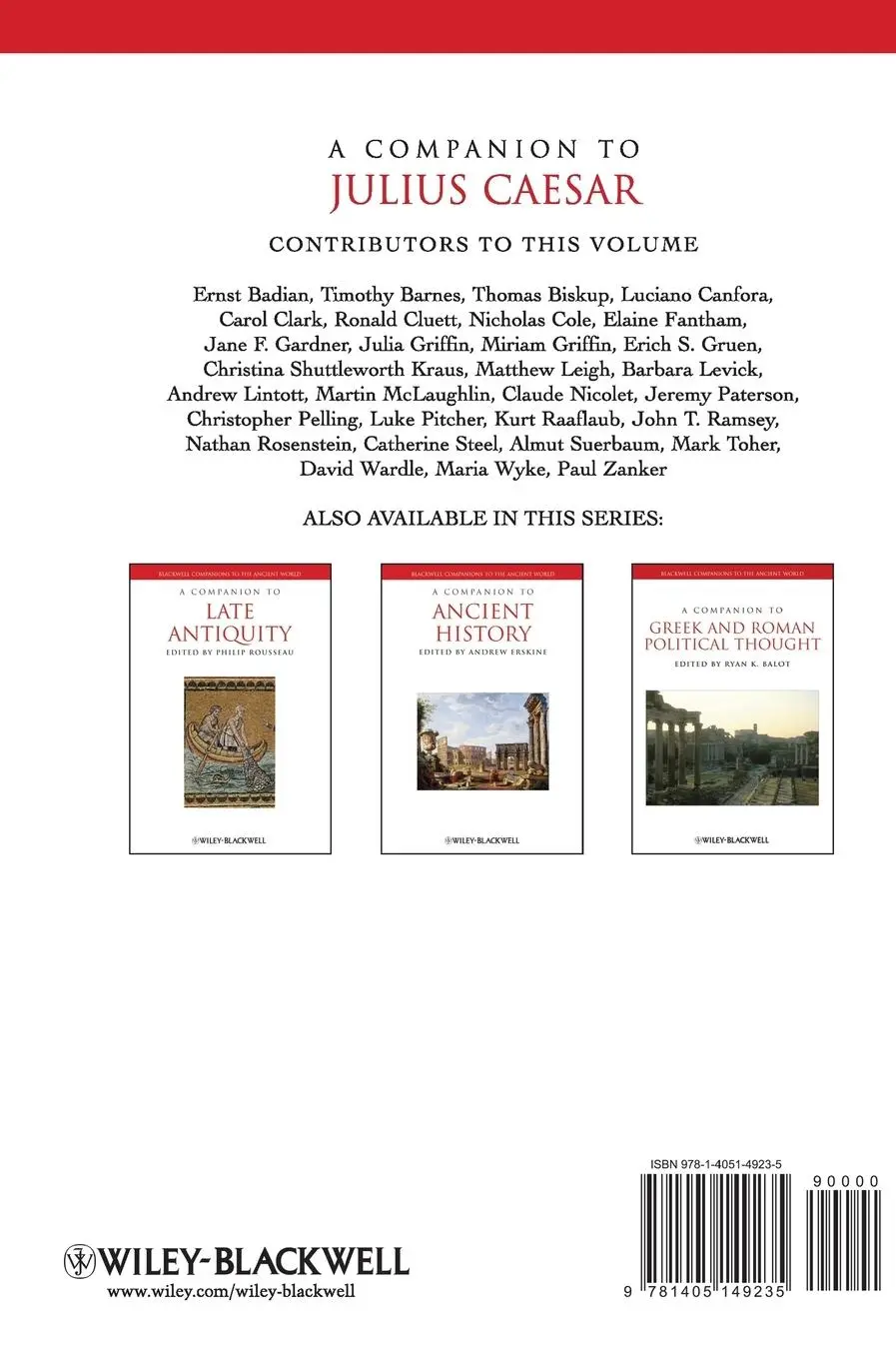 Rückseite: 9781405149235 | A Companion to Julius Caesar | Miriam Griffin | Buch | 532 S. | 2009