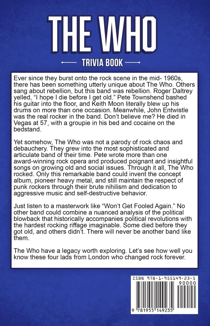 Rückseite: 9781955149235 | The Who Trivia Book | Dale Raynes | Taschenbuch | Englisch | 2021