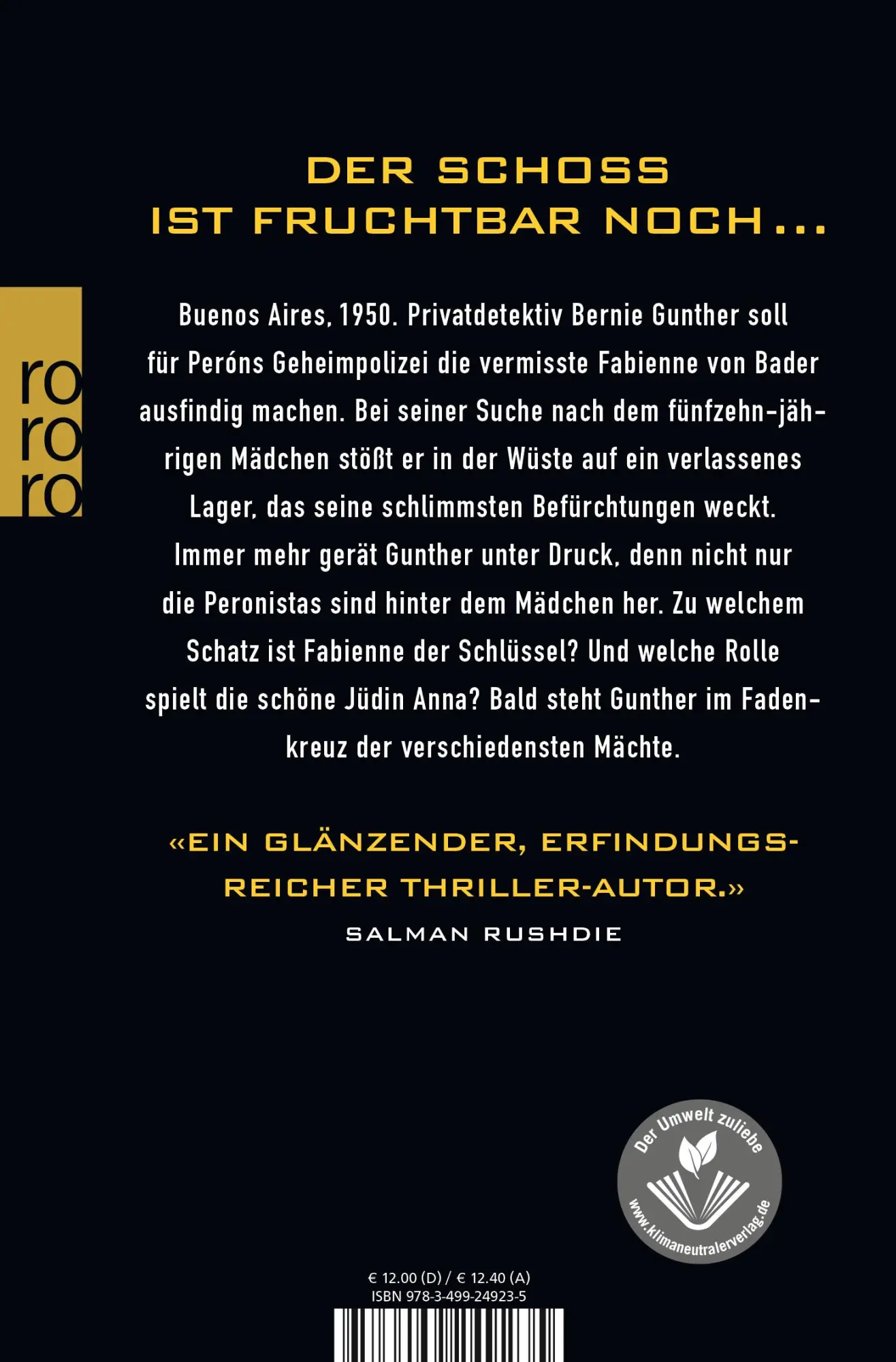 Rückseite: 9783499249235 | Das letzte Experiment | Philip Kerr | Taschenbuch | 462 S. | Deutsch