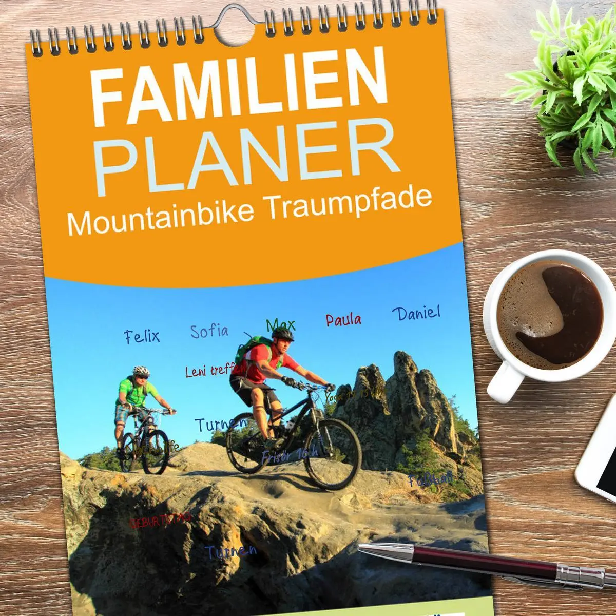 Bild: 9783516519235 | Familienplaner 2026 - Mountainbike Traumpfade mit 5 Spalten...