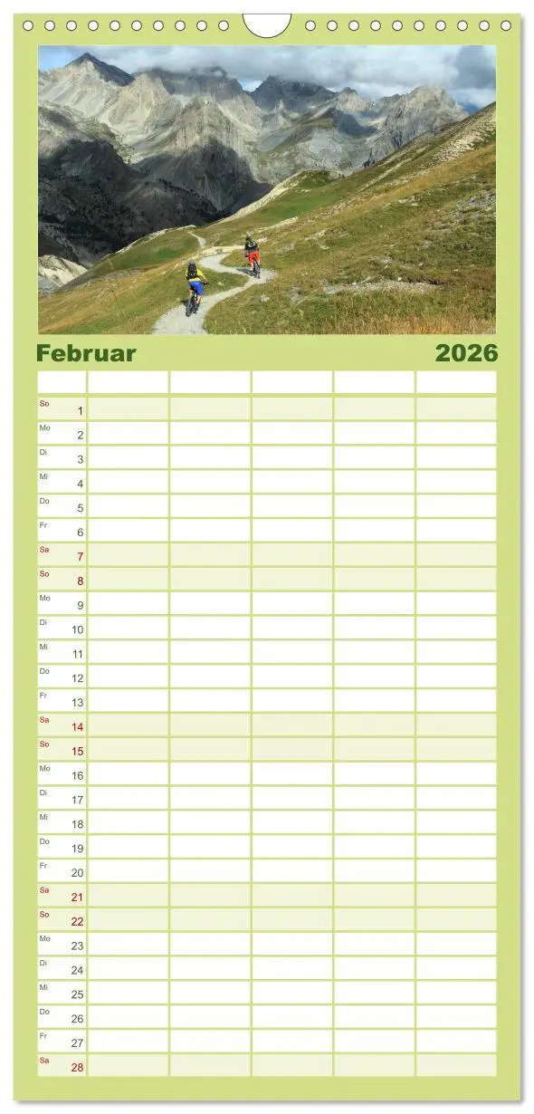 Bild: 9783516519235 | Familienplaner 2026 - Mountainbike Traumpfade mit 5 Spalten...