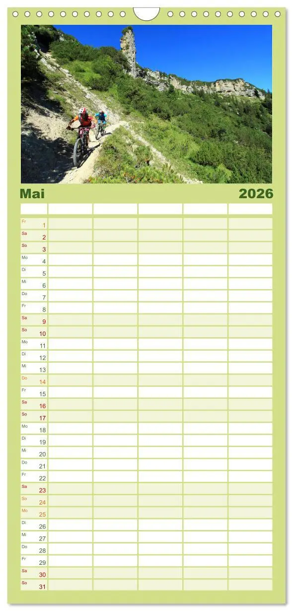 Bild: 9783516519235 | Familienplaner 2026 - Mountainbike Traumpfade mit 5 Spalten...