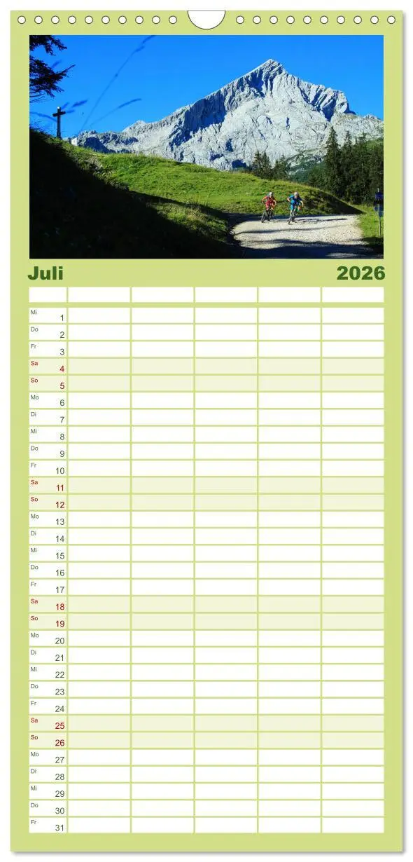 Bild: 9783516519235 | Familienplaner 2026 - Mountainbike Traumpfade mit 5 Spalten...