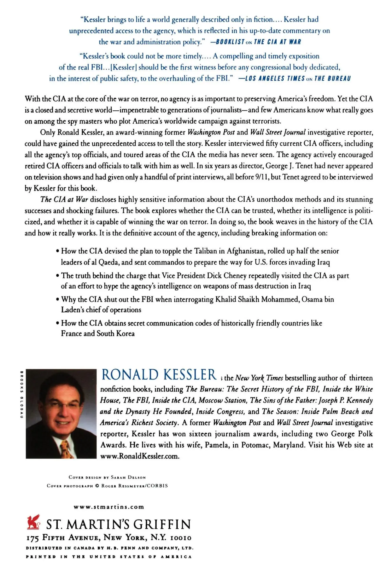 Rückseite: 9780312319335 | The CIA at War | Inside the Secret Campaign Against Terror | Kessler