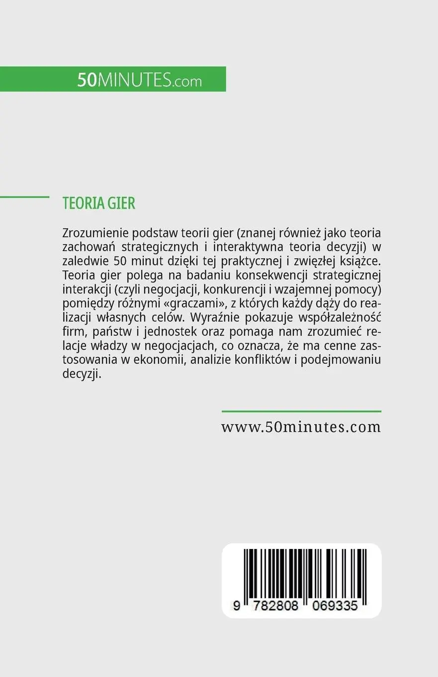 Rückseite: 9782808069335 | Teoria gier | Sztuka my¿lenia strategicznego | Jean Blaise Mimbang