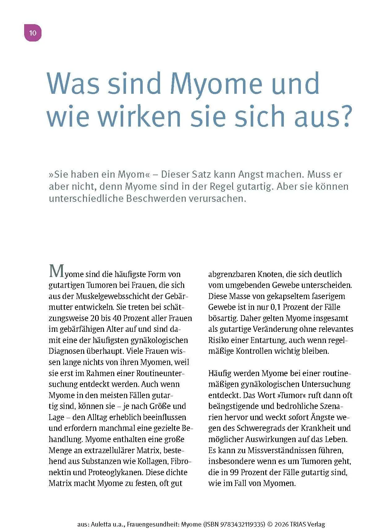 Bild: 9783432119335 | Frauengesundheit: Myome | Valentina Auletta (u. a.) | Taschenbuch