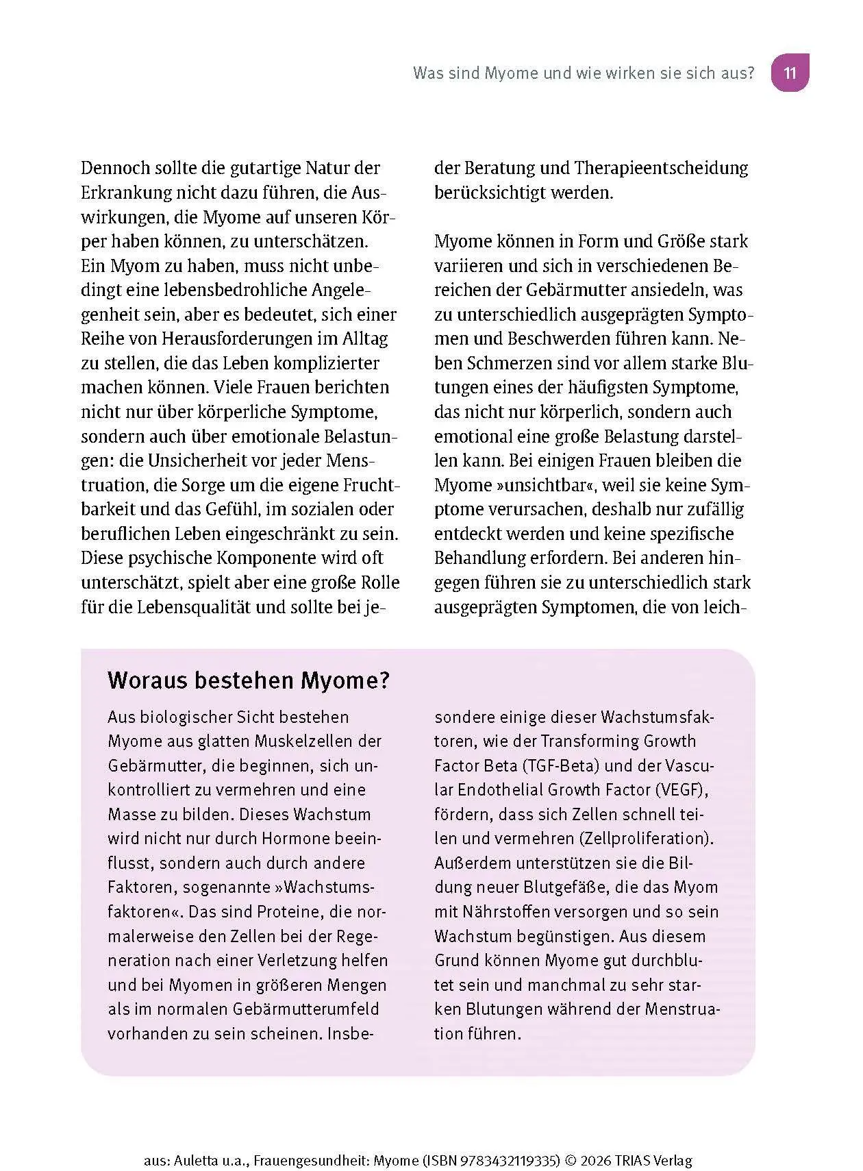 Bild: 9783432119335 | Frauengesundheit: Myome | Valentina Auletta (u. a.) | Taschenbuch
