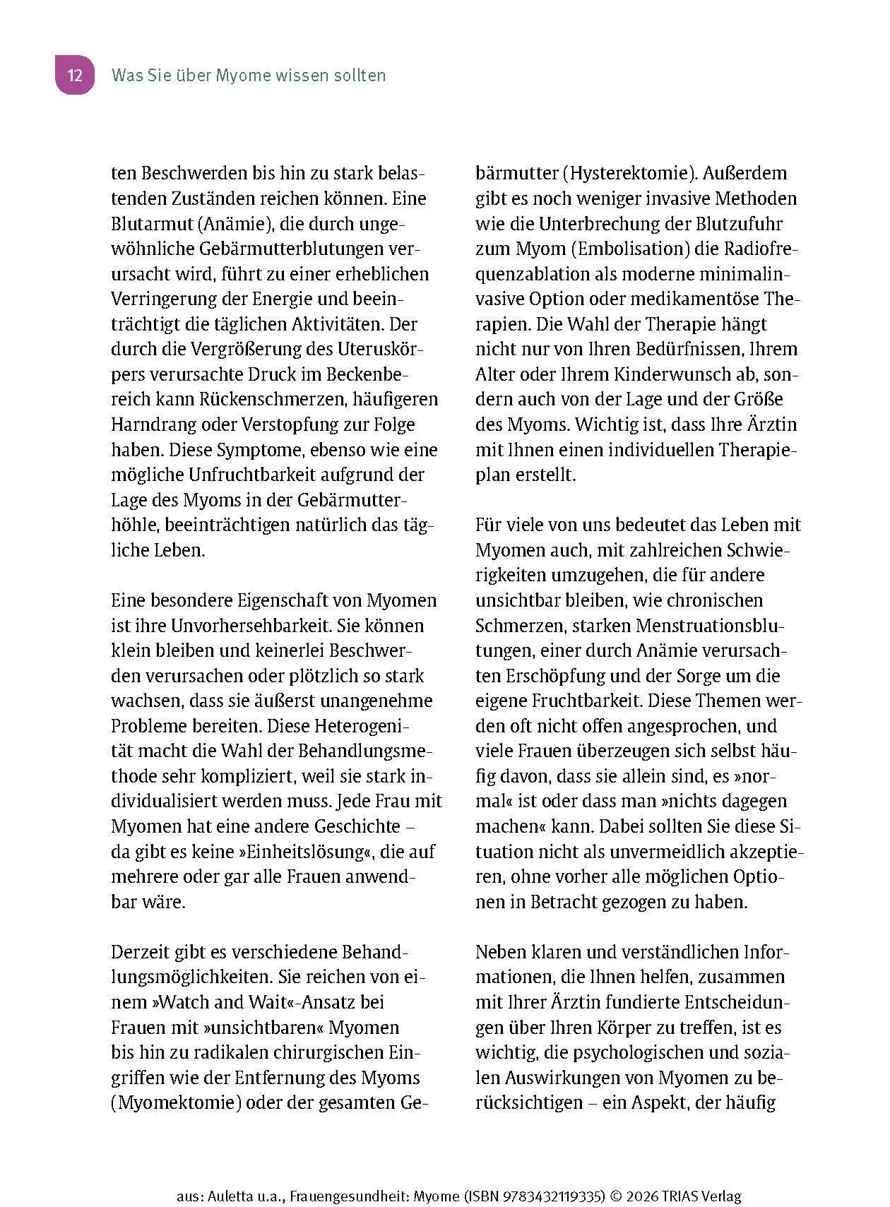 Bild: 9783432119335 | Frauengesundheit: Myome | Valentina Auletta (u. a.) | Taschenbuch