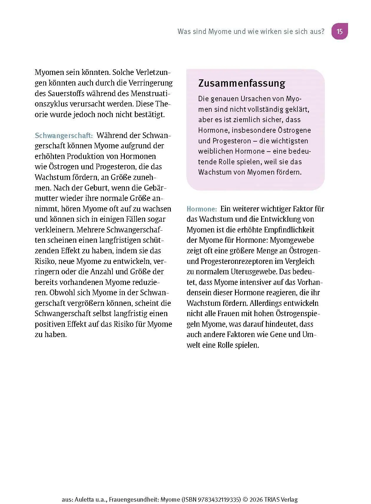 Bild: 9783432119335 | Frauengesundheit: Myome | Valentina Auletta (u. a.) | Taschenbuch