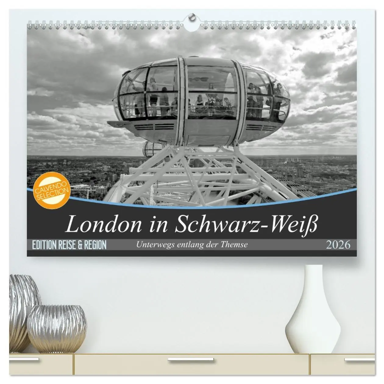 Cover: 9783516129335 | London in Schwarz-Weiß (hochwertiger Premium Wandkalender 2026 DIN...