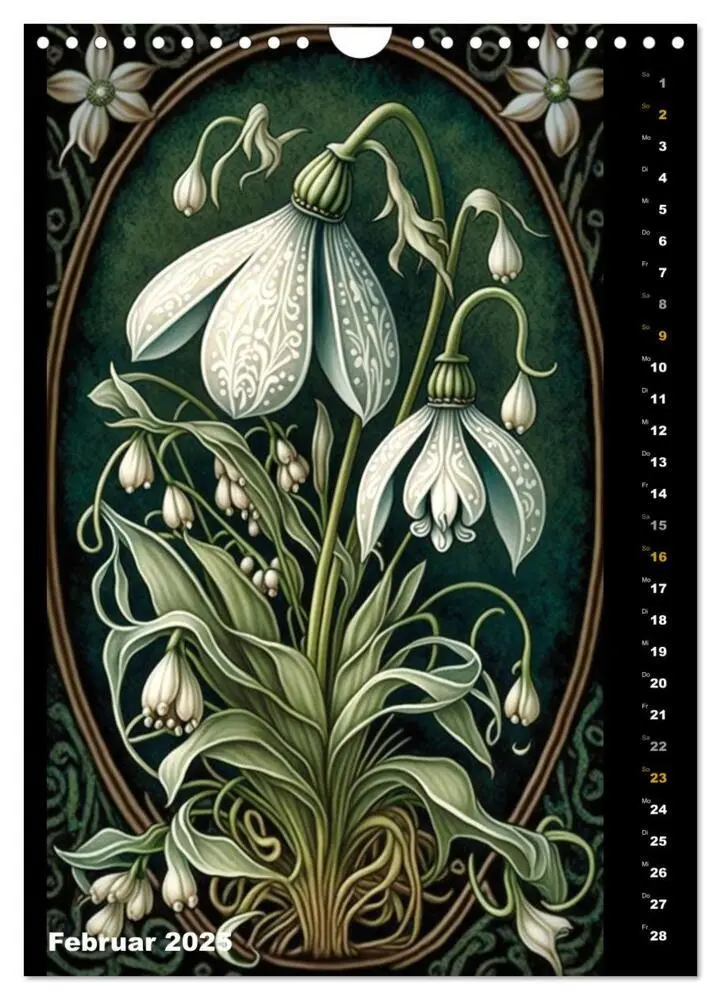 Bild: 9783435869435 | Jugendstil Blumen (Wandkalender 2025 DIN A4 hoch), CALVENDO...