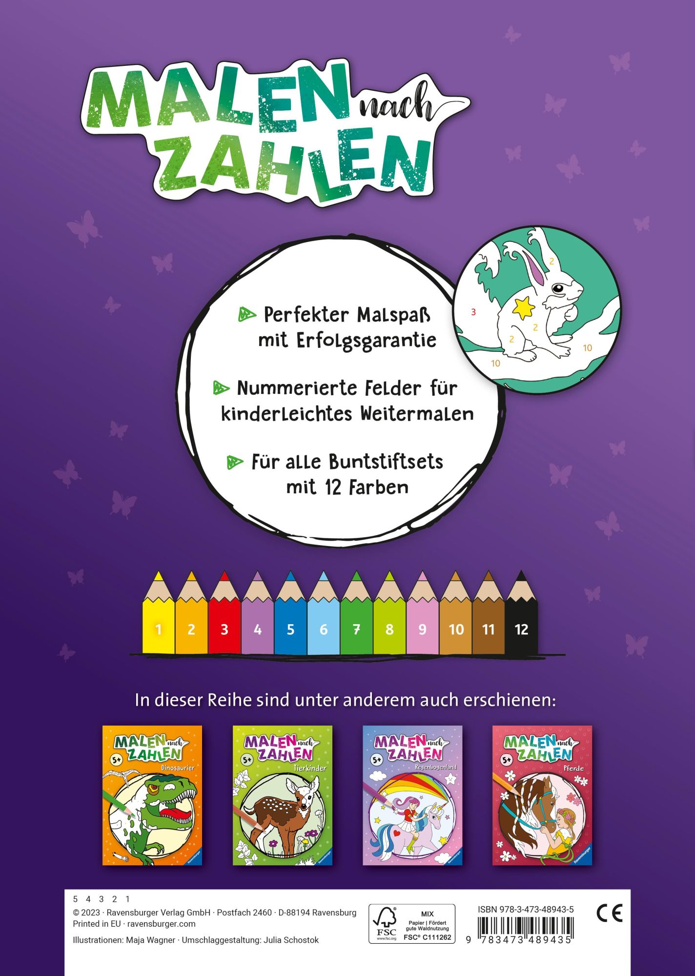 Rückseite: 9783473489435 | Malen nach Zahlen - Zauberwald | Maja Wagner | Taschenbuch | 24 S.