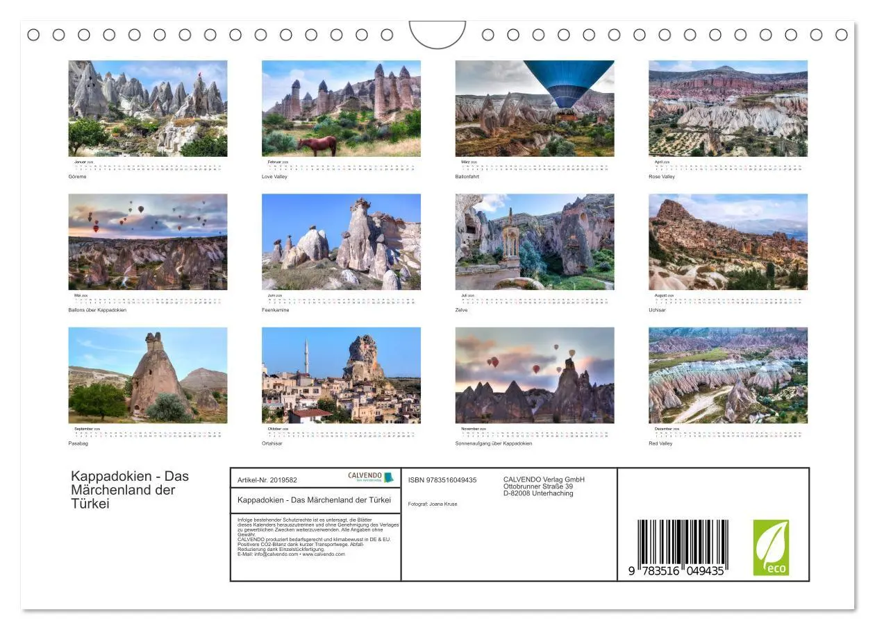 Bild: 9783516049435 | Kappadokien - Das Märchenland der Türkei (Wandkalender 2026 DIN A4...