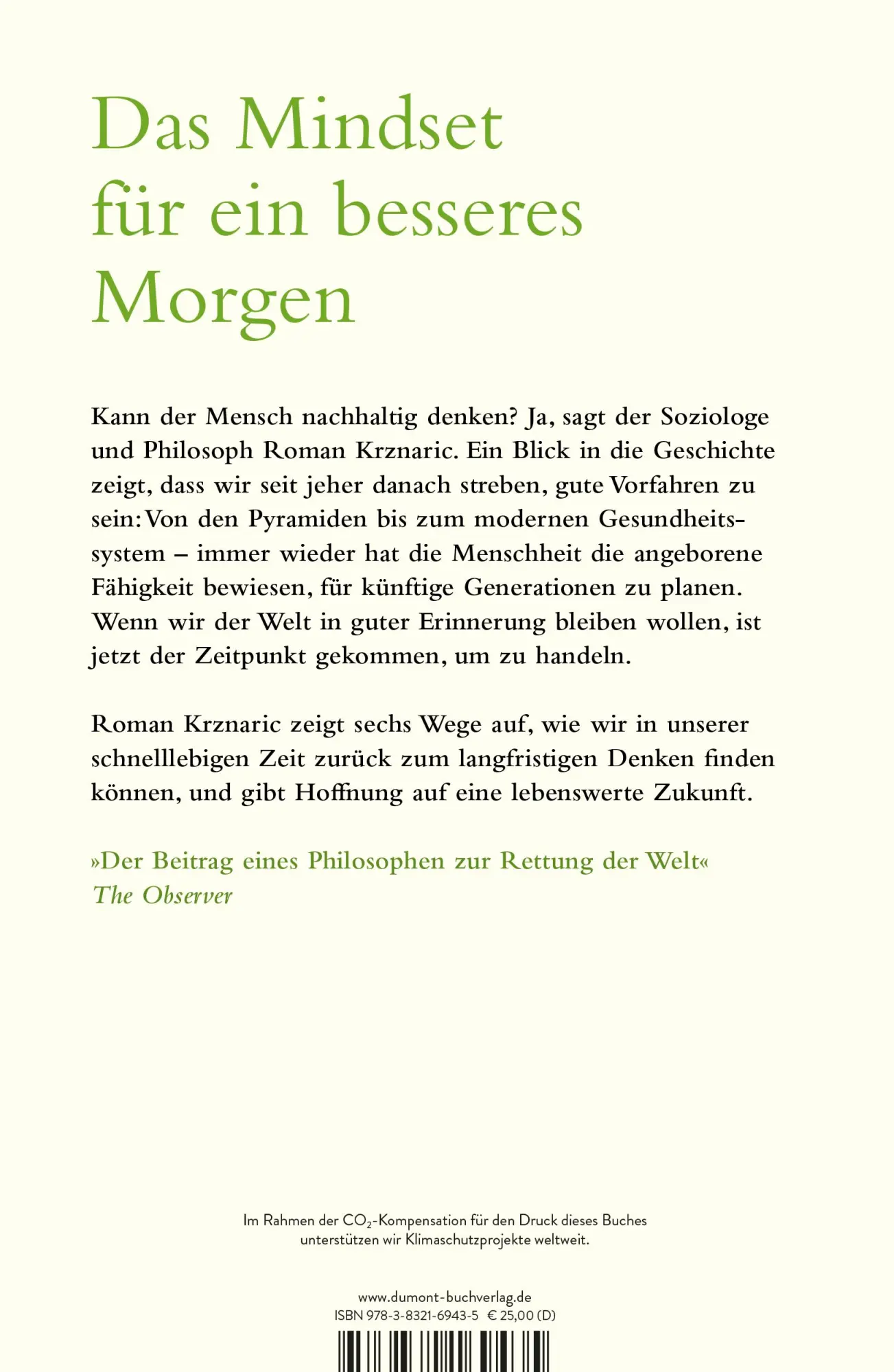 Rückseite: 9783832169435 | Der gute Vorfahr | Langfristiges Denken in einer kurzlebigen Welt