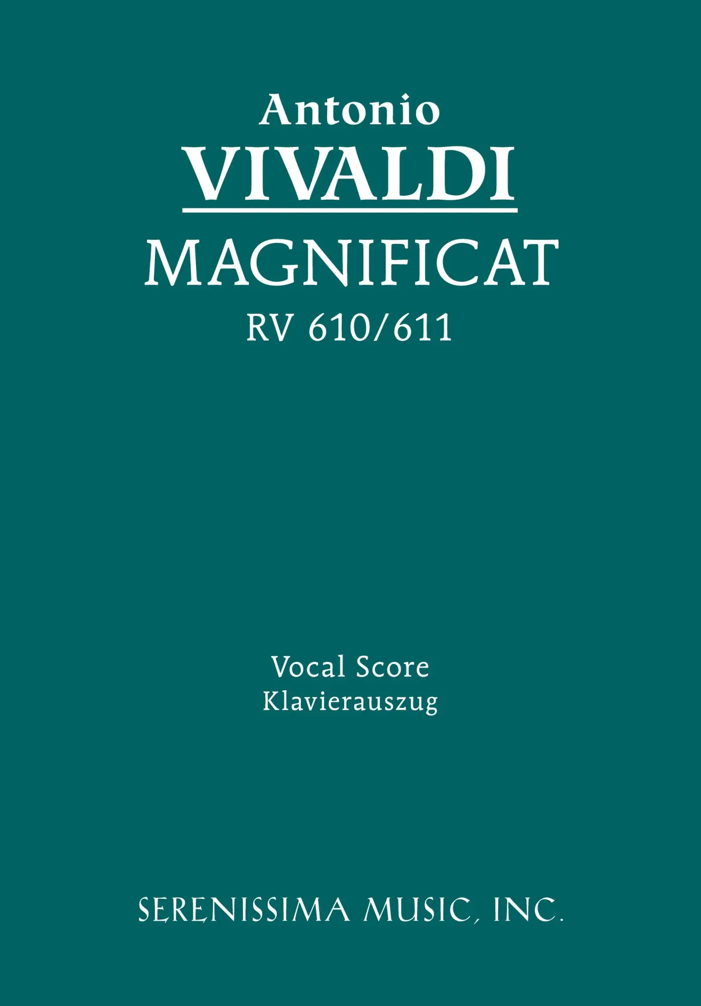 Cover: 9781932419535 | Magnificat, RV 610/611 | Vocal score | Antonio Vivaldi | Taschenbuch