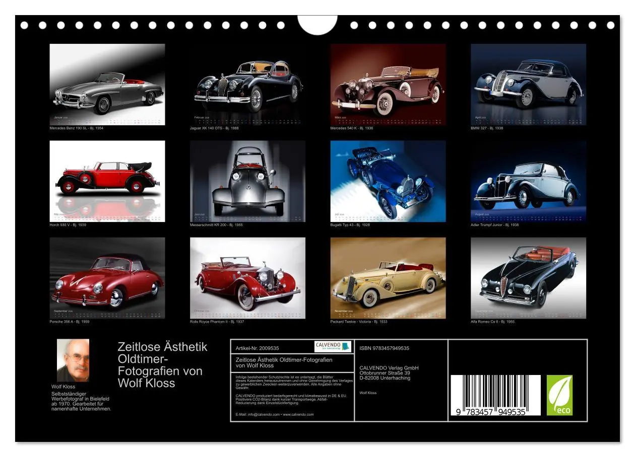Bild: 9783457949535 | Zeitlose Ästhetik Oldtimer-Fotografien von Wolf Kloss (Wandkalender...