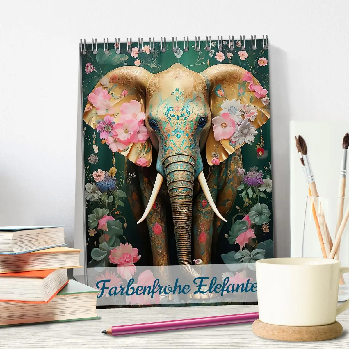 Bild: 9783516279535 | Farbenfrohe Elefanten (Tischkalender 2026 DIN A5 hoch), CALVENDO...