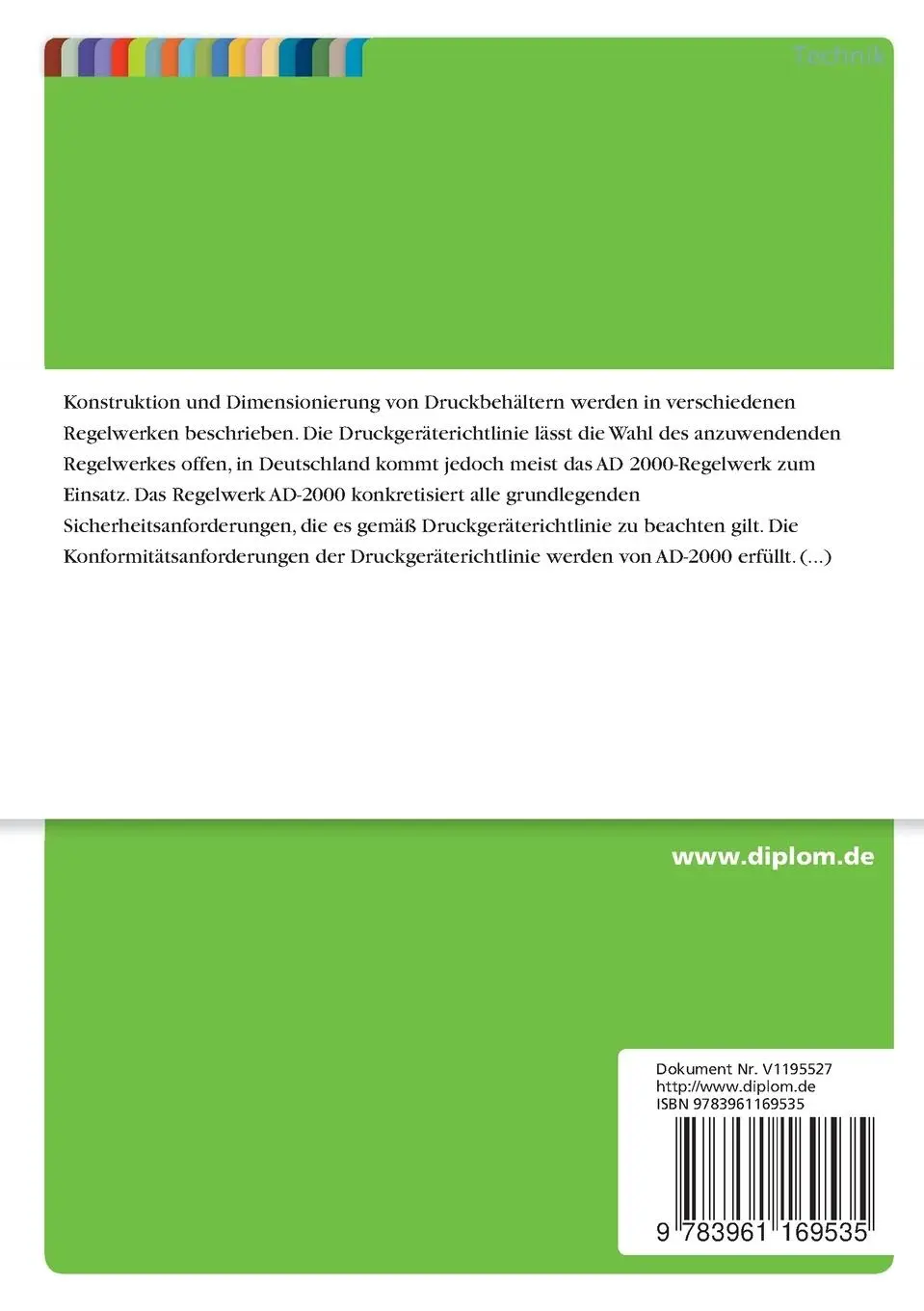 Rückseite: 9783961169535 | Konstruktionshilfen und Erläuterungen zu AD 2000 Merkblätter der...