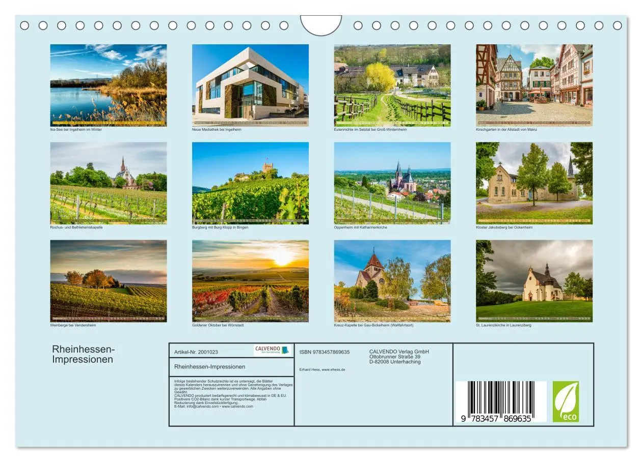 Bild: 9783457869635 | Rheinhessen-Impressionen (Wandkalender 2026 DIN A4 quer), CALVENDO...