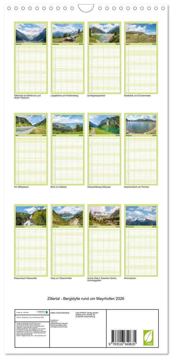 Bild: 9783516649635 | Familienplaner 2026 - Zillertal - Bergidylle rund um Mayrhofen 2026...