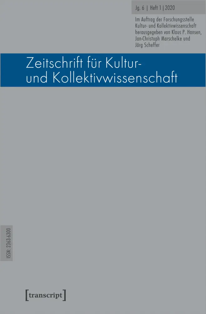 Cover: 9783837649635 | Zeitschrift für Kultur- und Kollektivwissenschaft | Jg. 6, Heft 1/2020