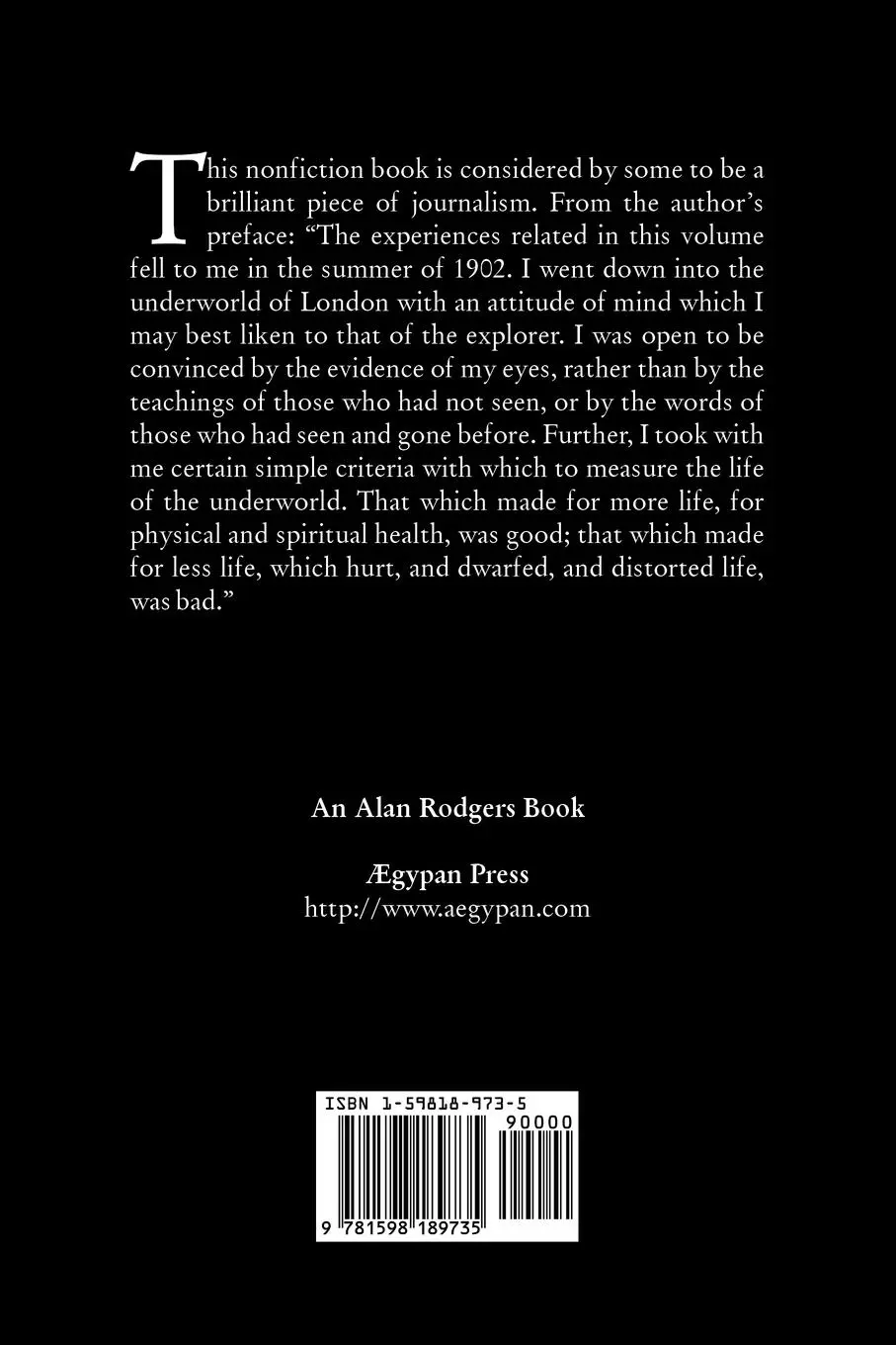 Rückseite: 9781598189735 | The People of the Abyss by Jack London, Nonfiction, Social Issues,...