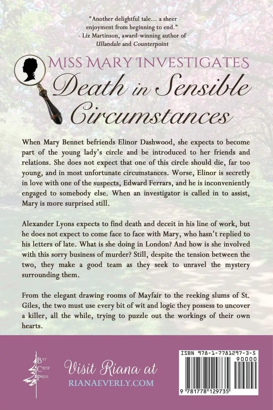 Rückseite: 9781778129735 | Death in Sensible Circumstances | A Sense and Sensibility Mystery