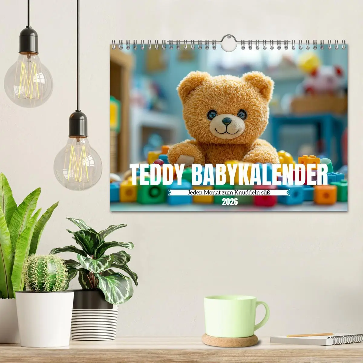 Bild: 9783457309735 | Teddy Babykalender - Jeden Monat zum Knuddeln süß (Wandkalender...