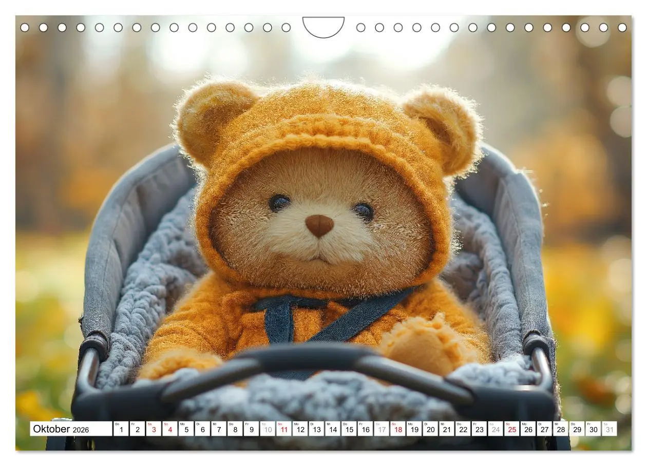 Bild: 9783457309735 | Teddy Babykalender - Jeden Monat zum Knuddeln süß (Wandkalender...