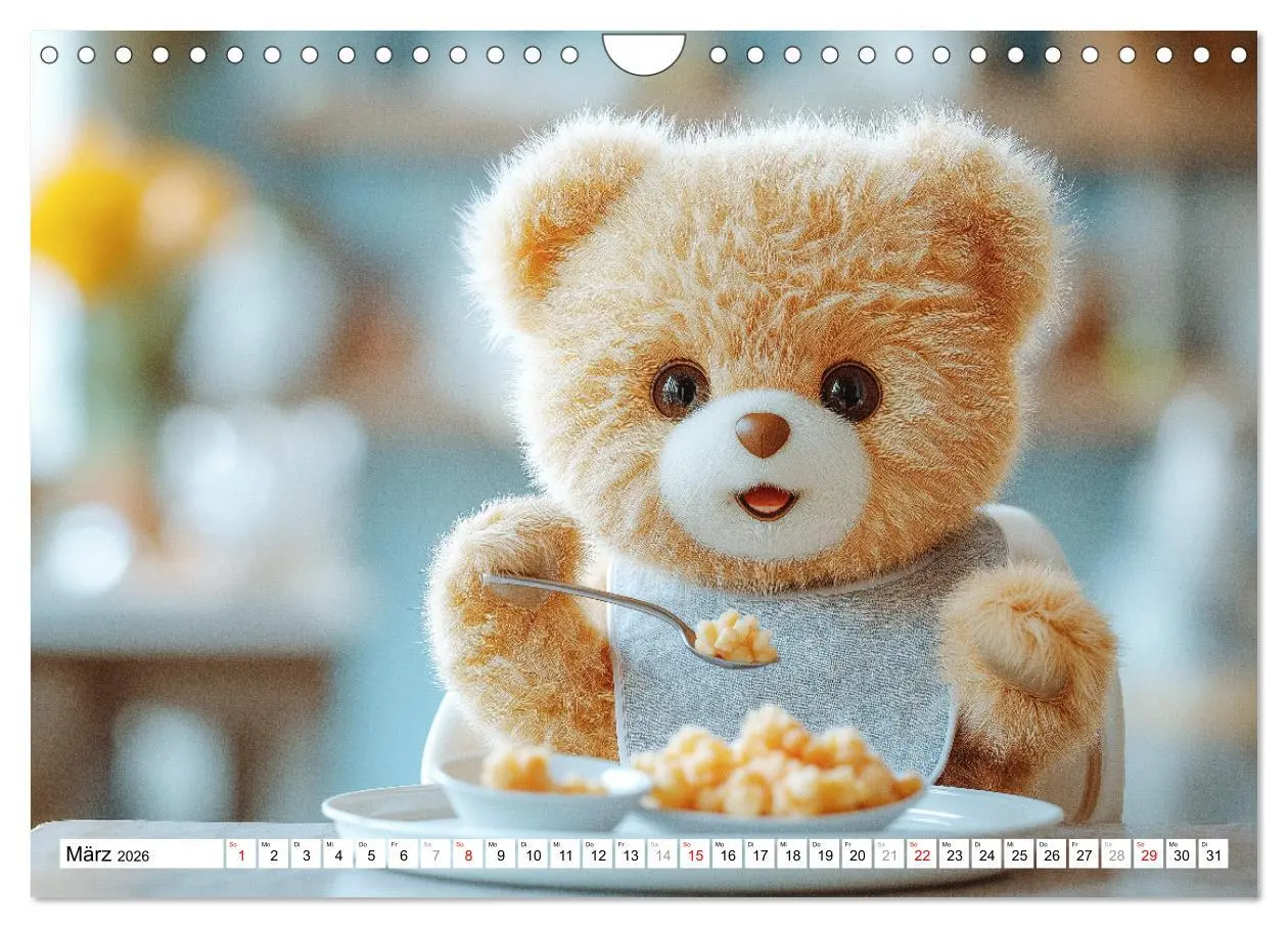 Bild: 9783457309735 | Teddy Babykalender - Jeden Monat zum Knuddeln süß (Wandkalender...