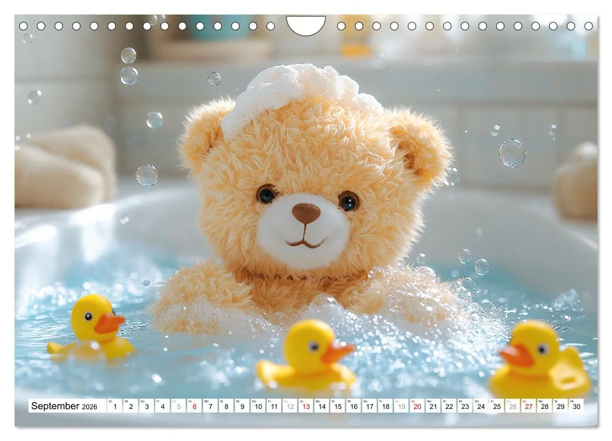 Bild: 9783457309735 | Teddy Babykalender - Jeden Monat zum Knuddeln süß (Wandkalender...
