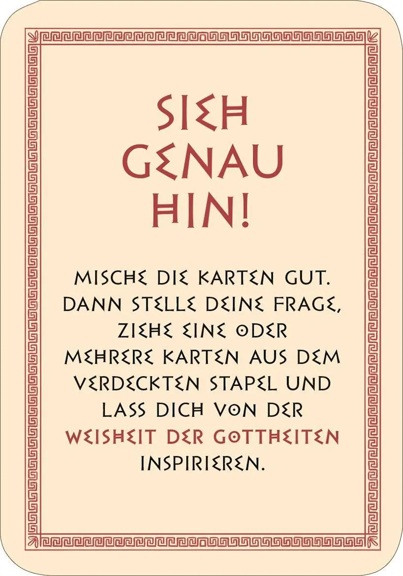Bild: 9783845869735 | Frag die Götter | Dein Entscheidungsorakel. 50 Antwortkarten | Buch