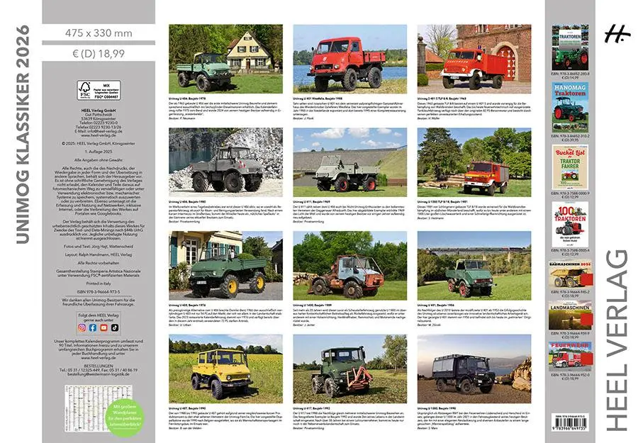Bild: 9783966649735 | Unimog Klassiker Kalender 2026 | 12 perfekt restaurierte Unimogs