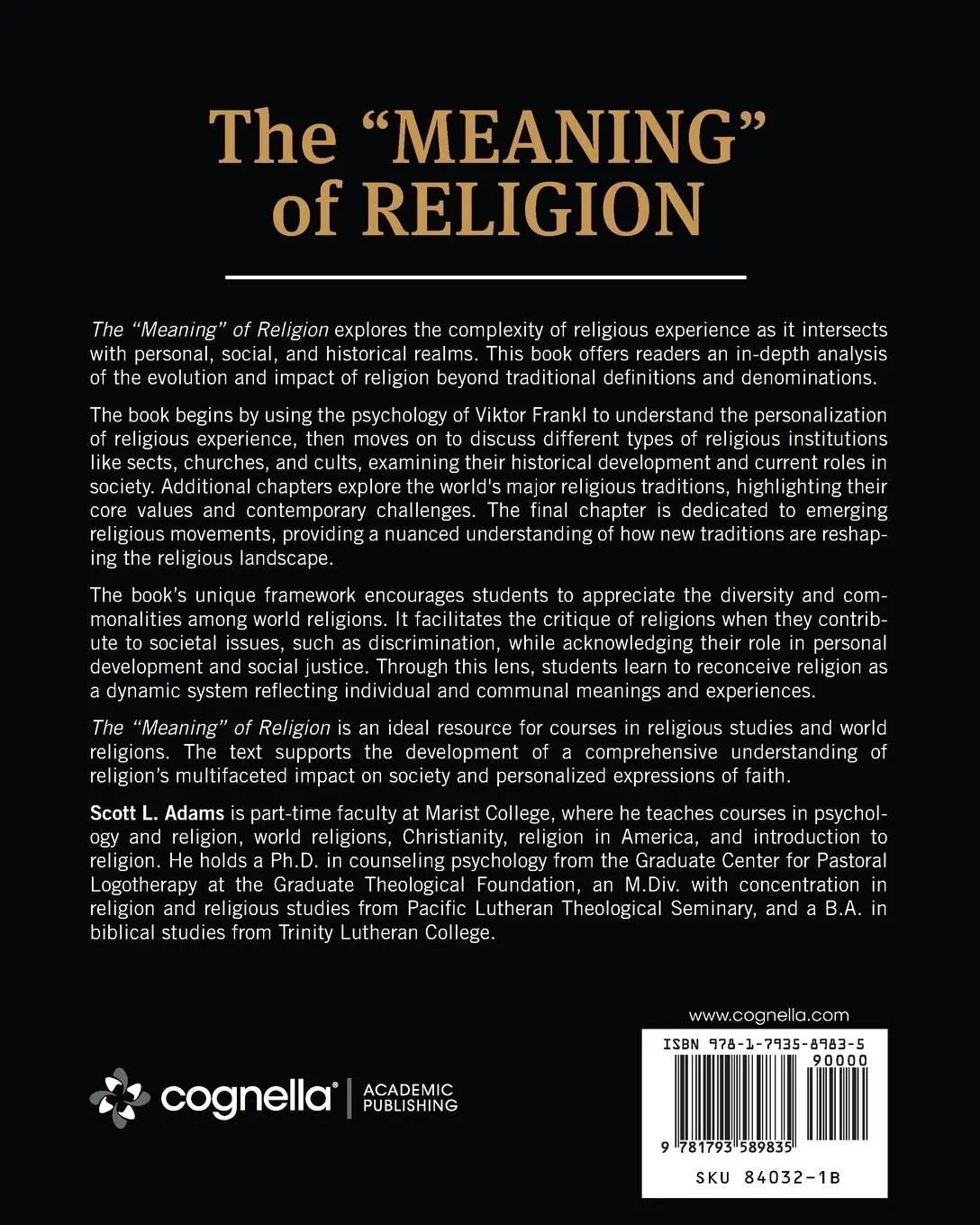 Rückseite: 9781793589835 | The "Meaning" of Religion | Scott L. Adams | Taschenbuch | Englisch