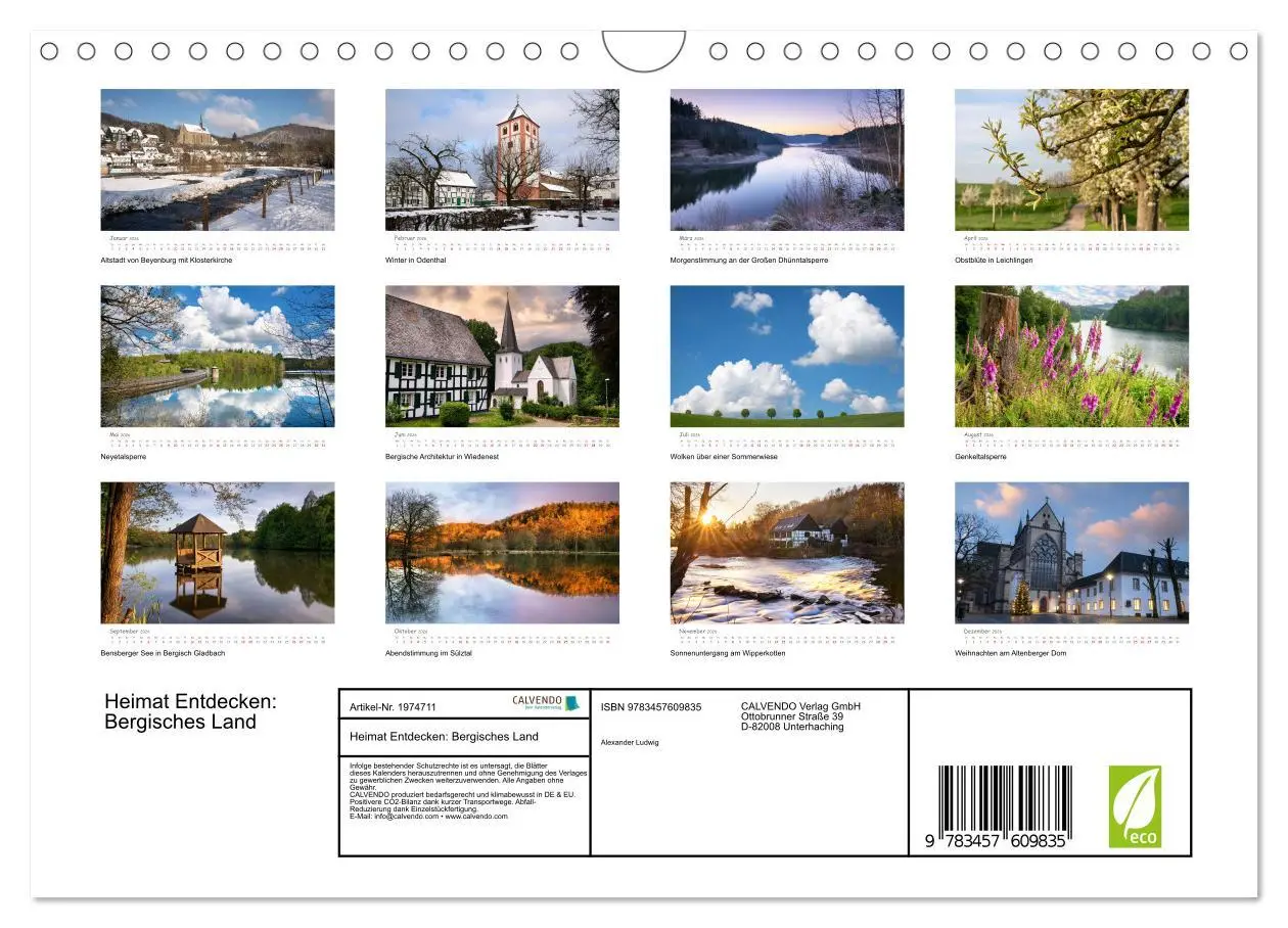 Bild: 9783457609835 | Heimat Entdecken: Bergisches Land (Wandkalender 2026 DIN A4 quer),...