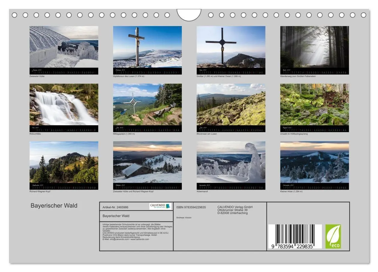 Bild: 9783594229835 | Bayerischer Wald (Wandkalender 2027 DIN A4 quer), CALVENDO...