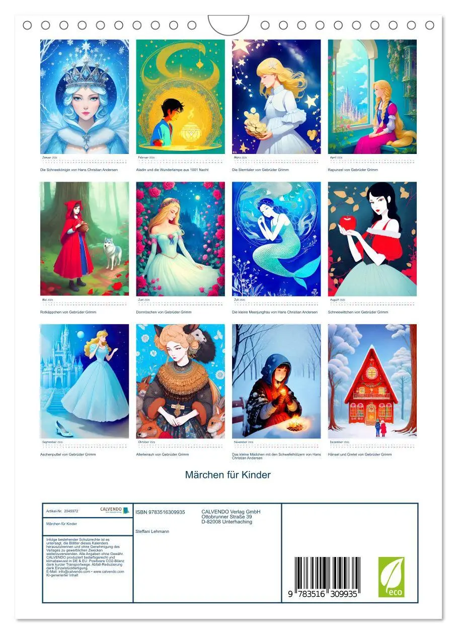Bild: 9783516309935 | Märchen für Kinder (Wandkalender 2026 DIN A4 hoch), CALVENDO...